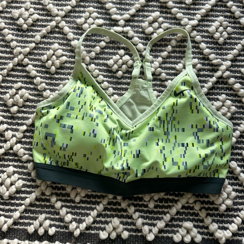 Nike Indy techno glitch neon sports bra XL